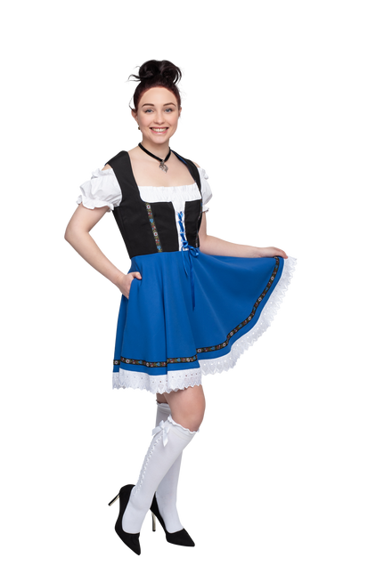 Abito Dirndl Oktoberfest Nero Blu Signore