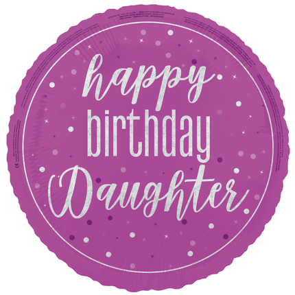 Palloncino ad elio Happy Birthday Vuoto Figlia 45cm