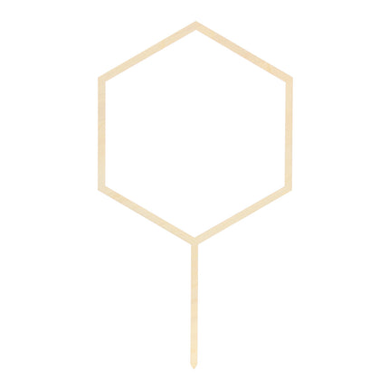 Cake topper Esagono di legno 24 cm