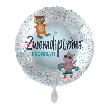 Palloncino ad elio con diploma di nuoto Congratulazioni vuoto 43cm