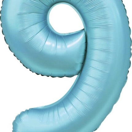 Palloncino figura azzurro 9 anni lucido 86 cm