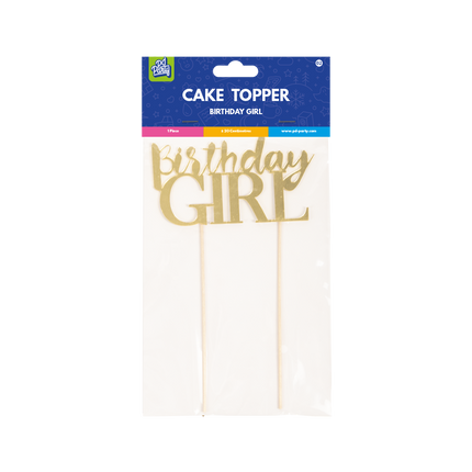 Cake topper per ragazza di compleanno Oro