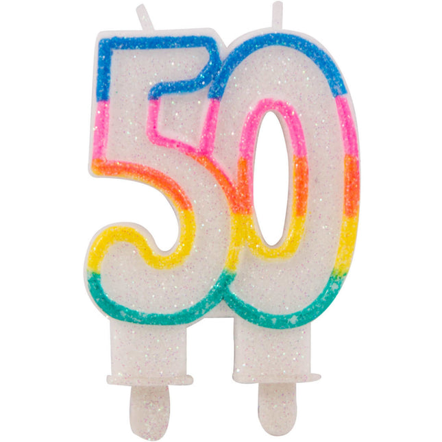 Candela 50 Anni Glitter 9cm