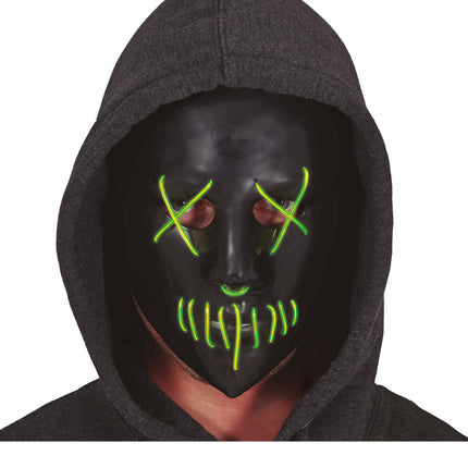 Maschera di Halloween verde nera con luce