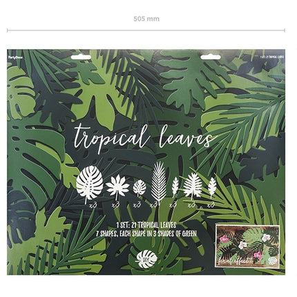 Set di decorazioni Hawaii Foglia di palma 21 pezzi