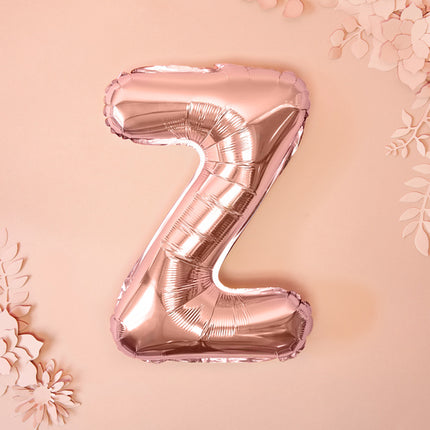 Palloncino in foil Lettera Z Oro Rosa Vuoto 35cm