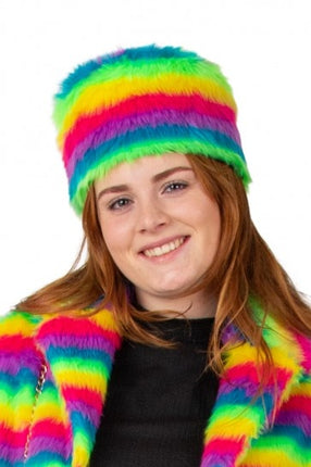 Cappello di pelliccia Rainbow Stripe