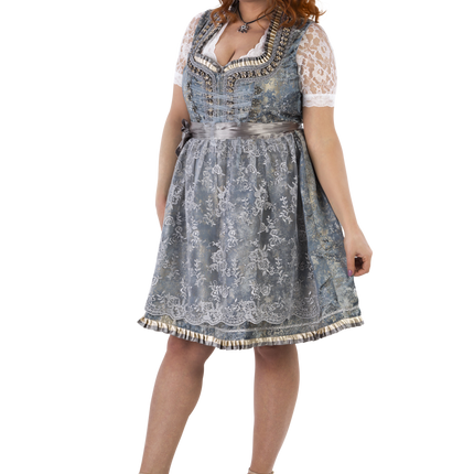 Oro Argento Abito Dirndl Oktoberfest Donna 2 Pezzi