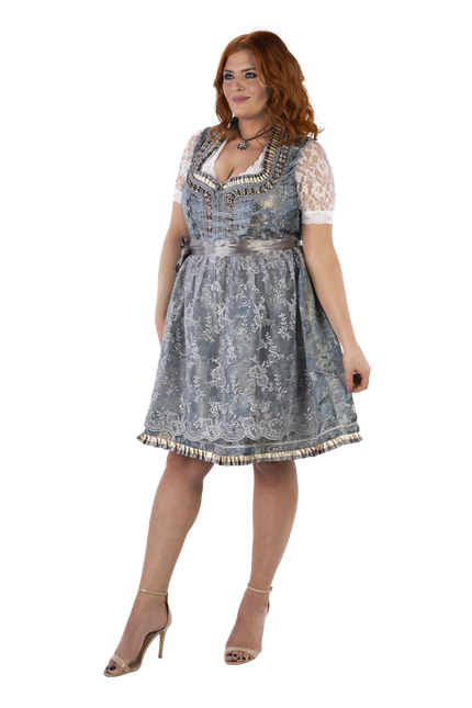 Oro Argento Abito Dirndl Oktoberfest Donna 2 Pezzi