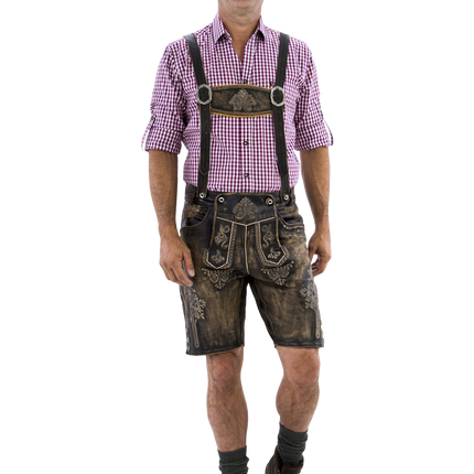 Lederhose marrone da uomo corto antico