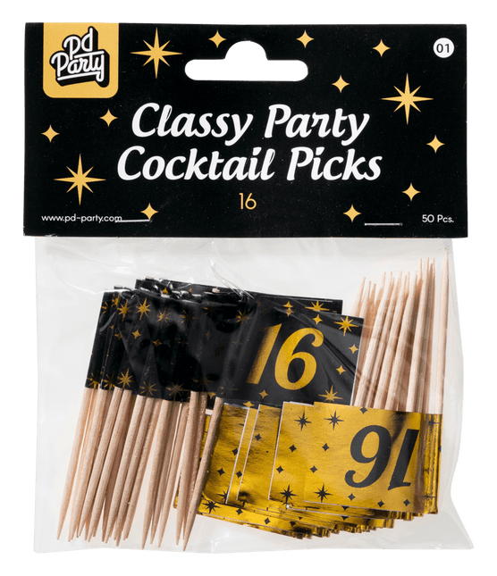 Bastoncini da cocktail 16 anni 6,5cm 50pz