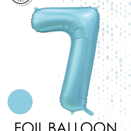 Palloncino figura azzurro 7 anni lucido 86 cm