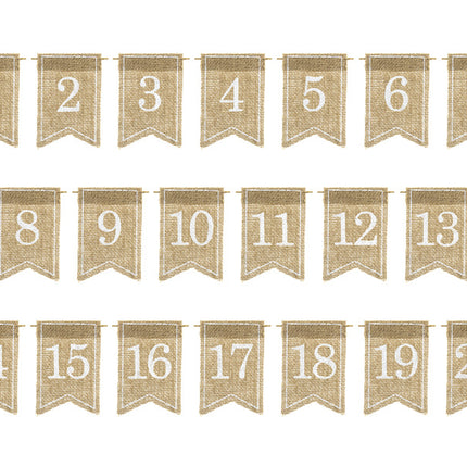 Numeri da tavola Juta 10,5 cm 20 pezzi