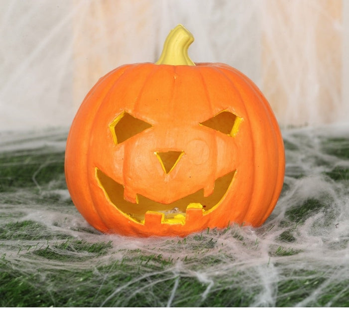 Zucca di Halloween arancione chiaro 16 cm