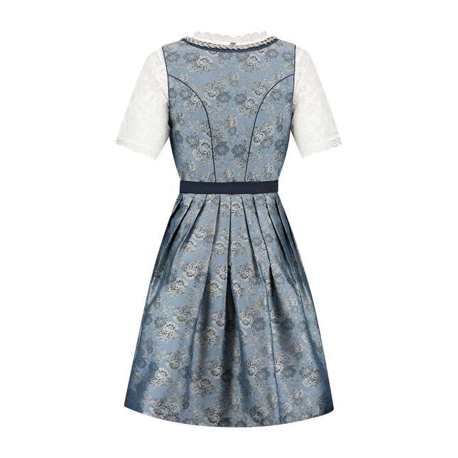 Abito Dirndl Blu Argento Oktoberfest Donna 2 Pezzi