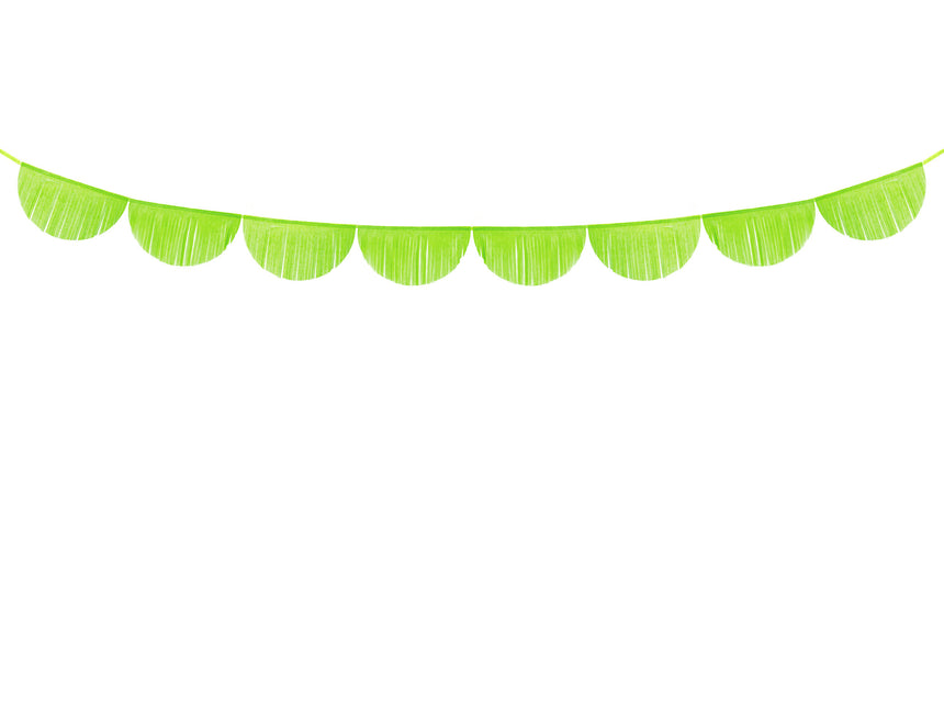 Ghirlande verde lime con frange in crêpe rotonde XL 3m