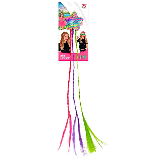 Ragazza con extension per capelli a stella