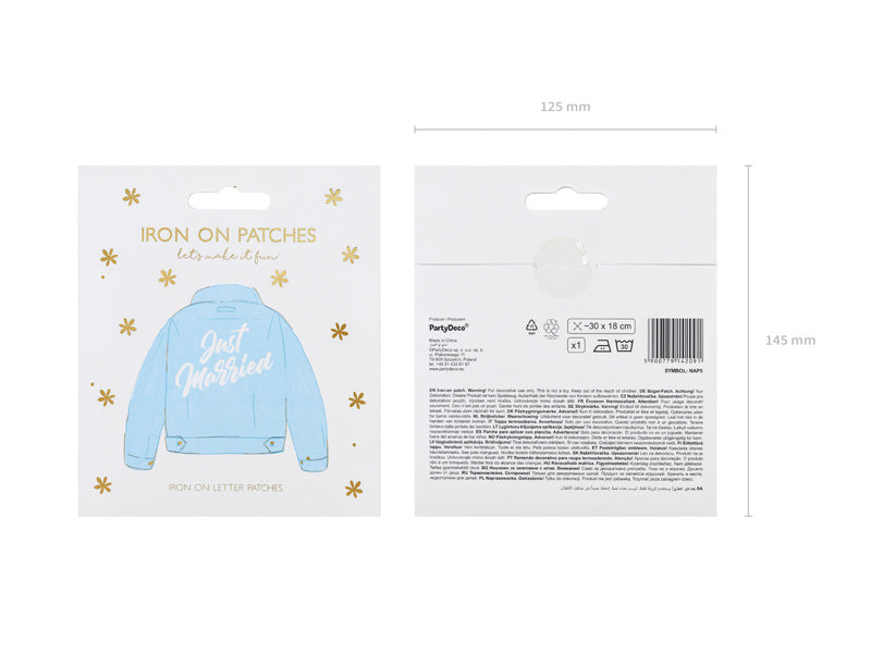 Emblema di ferro Just Married 30cm