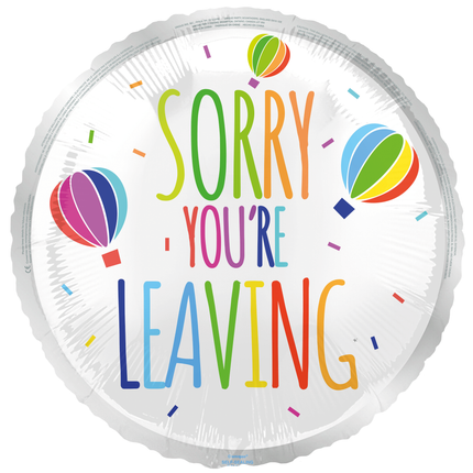 Palloncino ad elio colorato "Sorry You're leaving" 45 cm