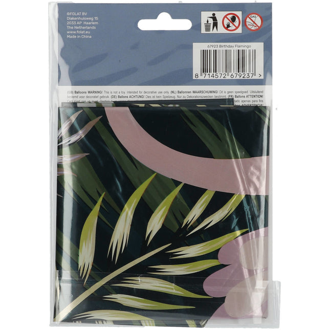 Palloncino ad elio Happy Birthday Flamingo vuoto 45 cm