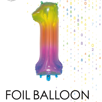 Pallone in foil Figura 1 Arcobaleno Trasparente 66cm