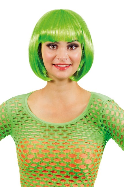 Parrucca verde neon Bobline