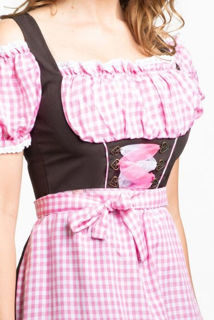 Abito Dirndl Oktoberfest Rosa Marrone