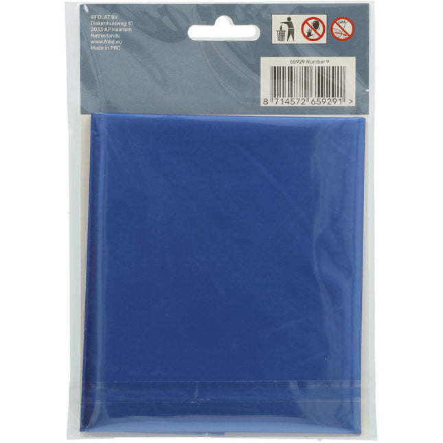 Palloncino Foil Figura 9 Blu Opaco XL 86cm vuoto