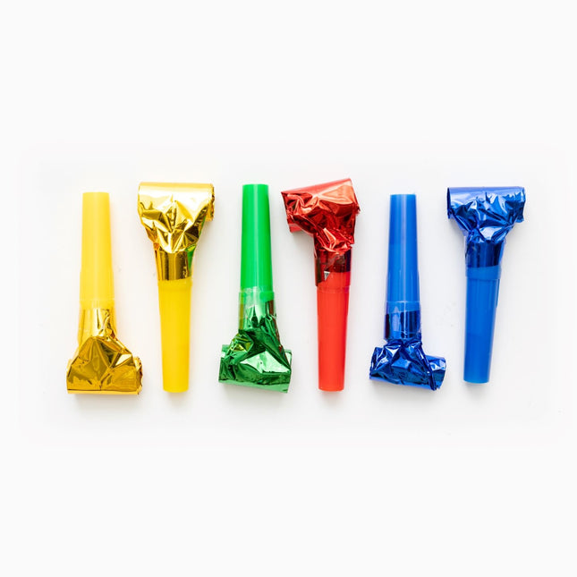 Linguette a rullo colorate metallizzate 6 pezzi