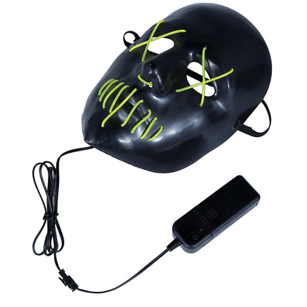 Maschera di Halloween verde nera con luce