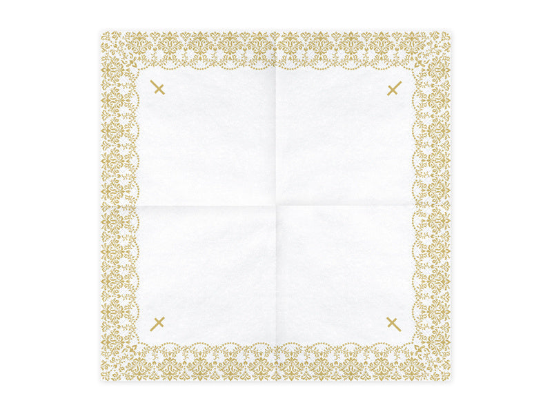 Tovaglioli da Comunione Croce Oro 33cm 20pz