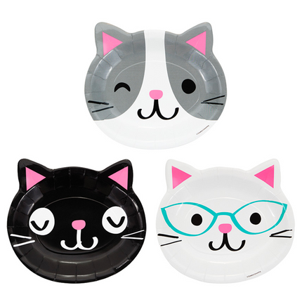 Piatti colorati Party Cats 23cm 8 pezzi