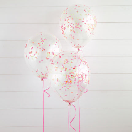 Palloncini a coriandoli colorati al neon da 30 cm 6 pezzi