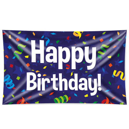Bandiera a timpano Buon Compleanno 1,5m