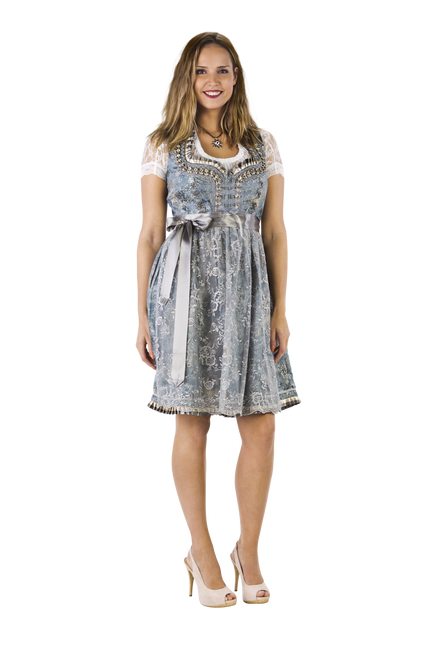 Oro Argento Abito Dirndl Oktoberfest Donna 2 Pezzi
