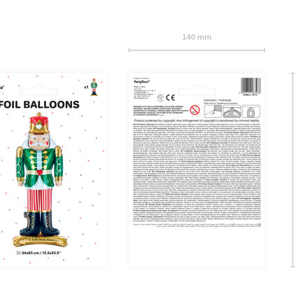 Palloncino ad elio Schiaccianoci vuoto 85 cm