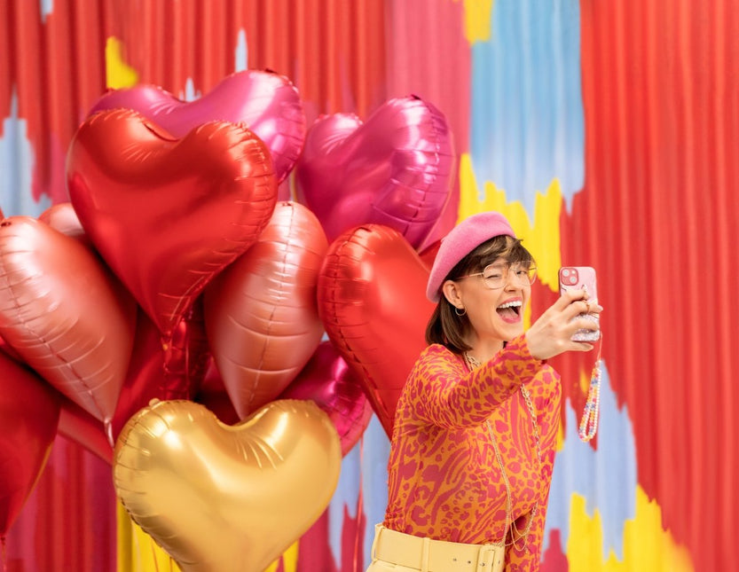 Hart Helium Ballon Roze Leeg 75cm van Partydeco koop je bij Partywinkel