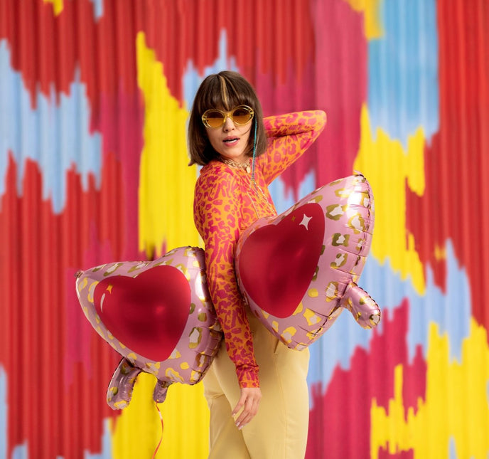 Hartjes Helium Ballon Bril Leeg 1,15m van Partydeco koop je bij Partywinkel