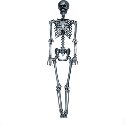 Halloween Hangdecoratie Zilver Skelet 1,6m van Fiestas Guirca koop je bij Partywinkel