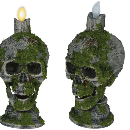 Halloween Kandelaar Doodshoofd Met Kaars 35cm van Fiestas Guirca koop je bij Partywinkel