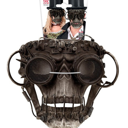 Halloween Masker Bruin Steampunk Schedel van Widmann koop je bij Partywinkel