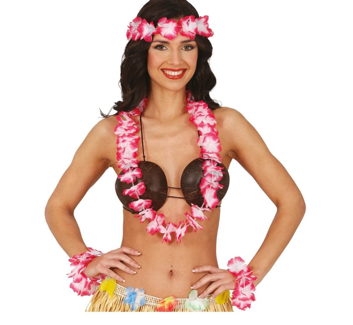 Hawaii Accessoireset Rood 4 delig van Fiestas Guirca koop je bij Partywinkel
