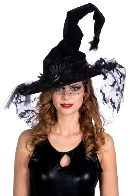 Vleermuis Heksenhoed Zwart Mesh van Wilbers & Wilbers koop je bij Partywinkel