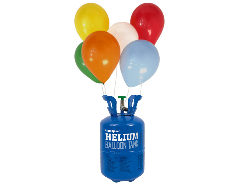 Bombola a elio con 30 palloncini e nastro