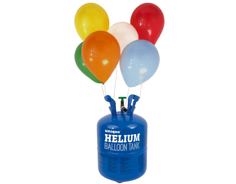 Bombola a elio con 50 palloncini e nastro