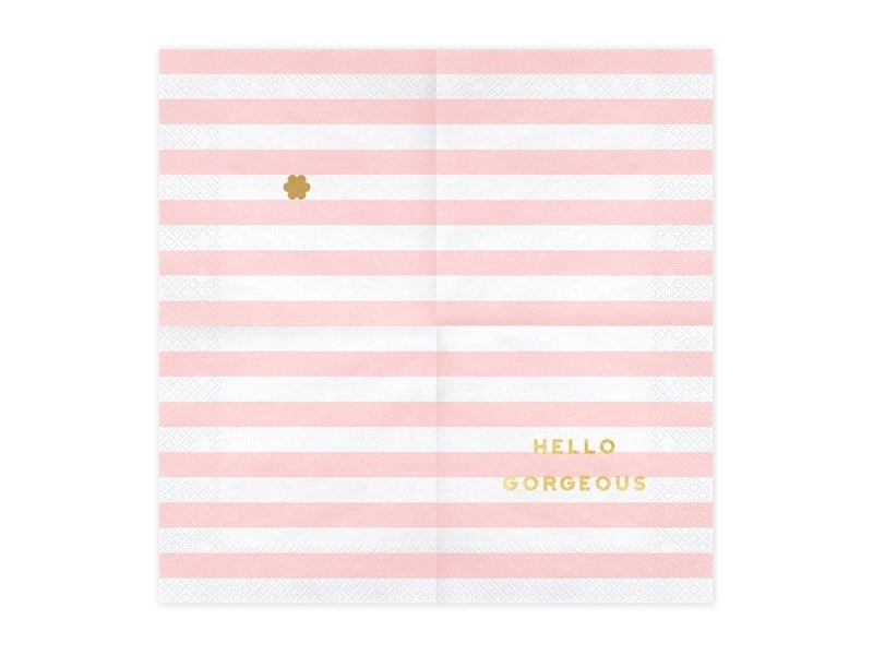 Lichtroze Servetten Hello Gorgeous 33cm 20st van Partydeco koop je bij Partywinkel