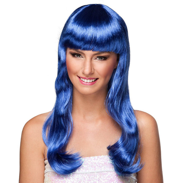 Pruik Lang Haar Blauw van Boland koop je bij Partywinkel