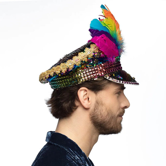 Regenboog Pet Veren En Diamanten van Boland koop je bij Partywinkel