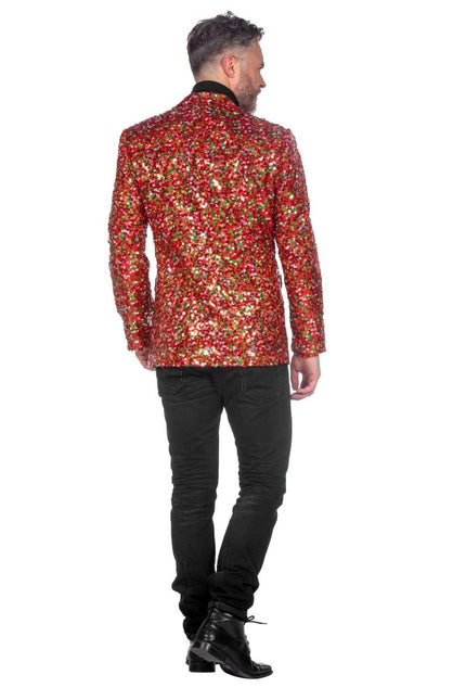 Rood Groene Blazer Heren Pailletten van Wilbers & Wilbers koop je bij Partywinkel