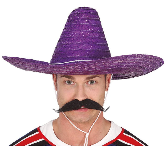Sombrero Paars Stro 50cm van Fiestas Guirca koop je bij Partywinkel